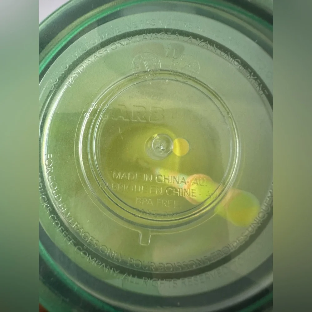 Starbucks Clear Tumbler with Neon Yellow Lid‎ and Strap